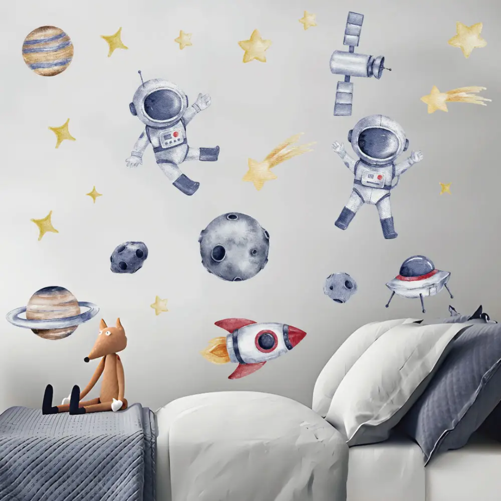 Astronauts and Planets Nursery Wall Sticker