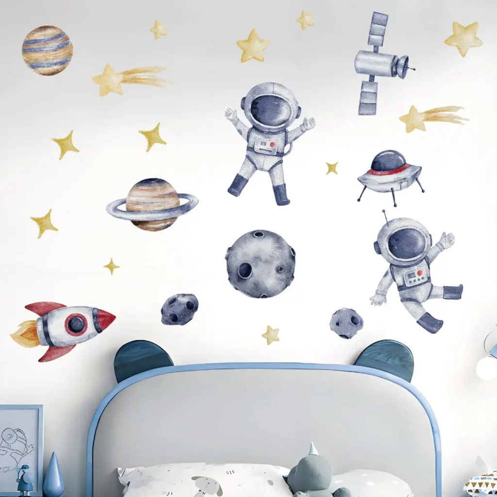 Astronauts and Planets Nursery Wall Sticker
