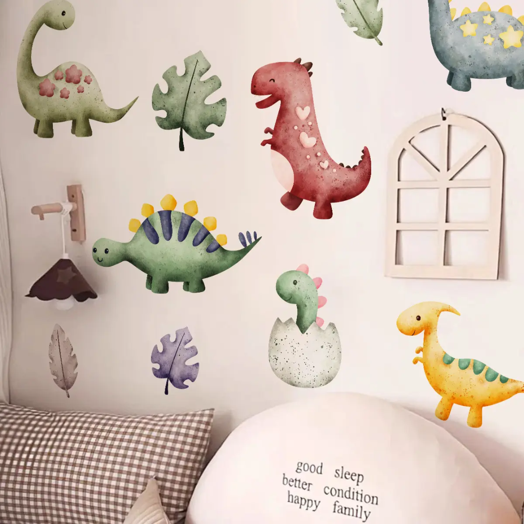 Watercolour Dinosaurs Nursery Wall Sticker