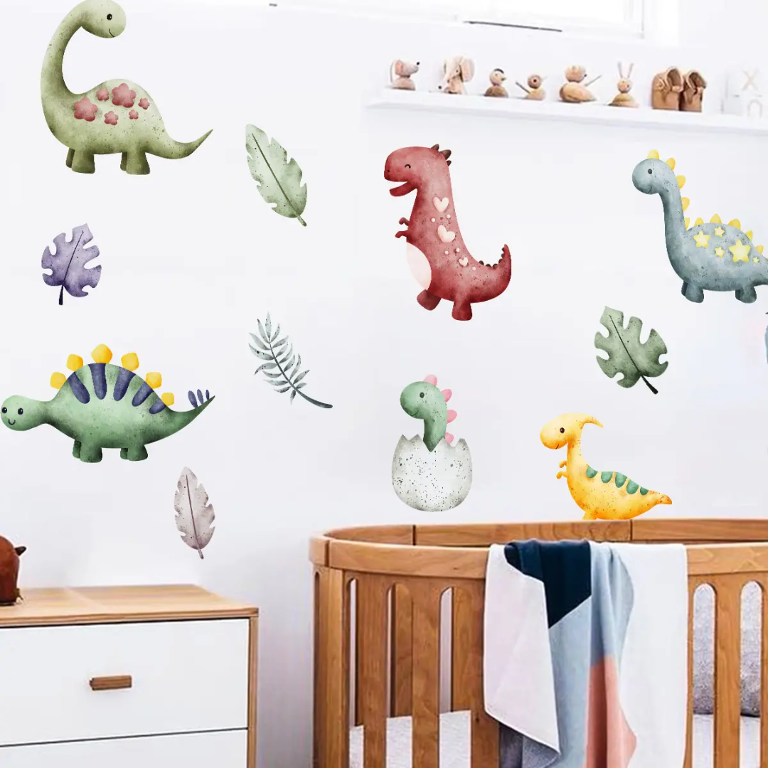 Watercolour Dinosaurs Nursery Wall Sticker