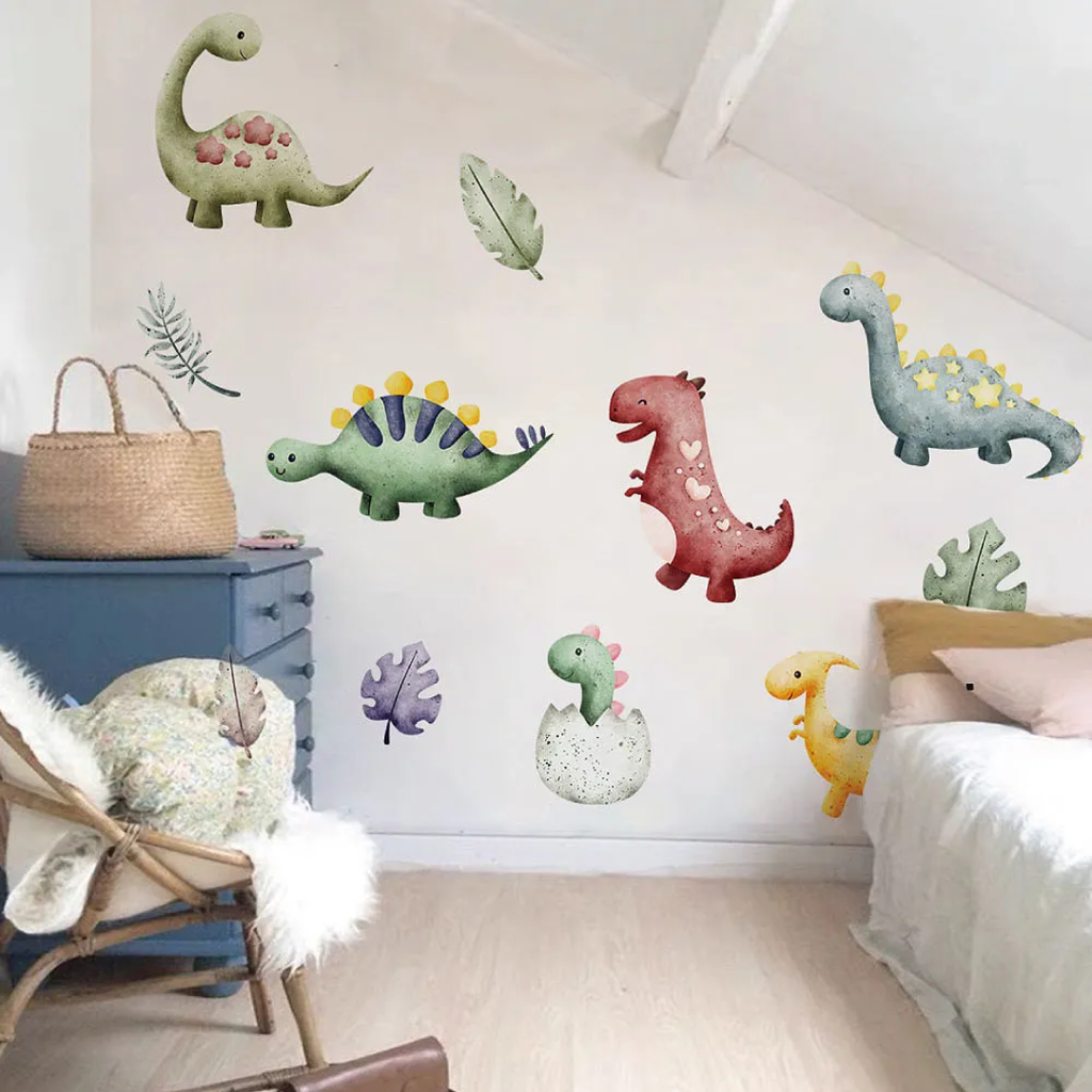 Watercolour Dinosaurs Nursery Wall Sticker