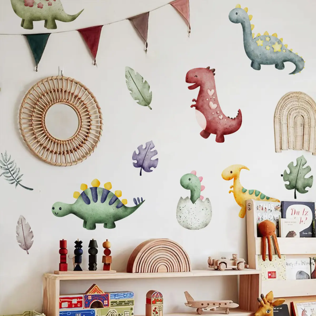 Watercolour Dinosaurs Nursery Wall Sticker