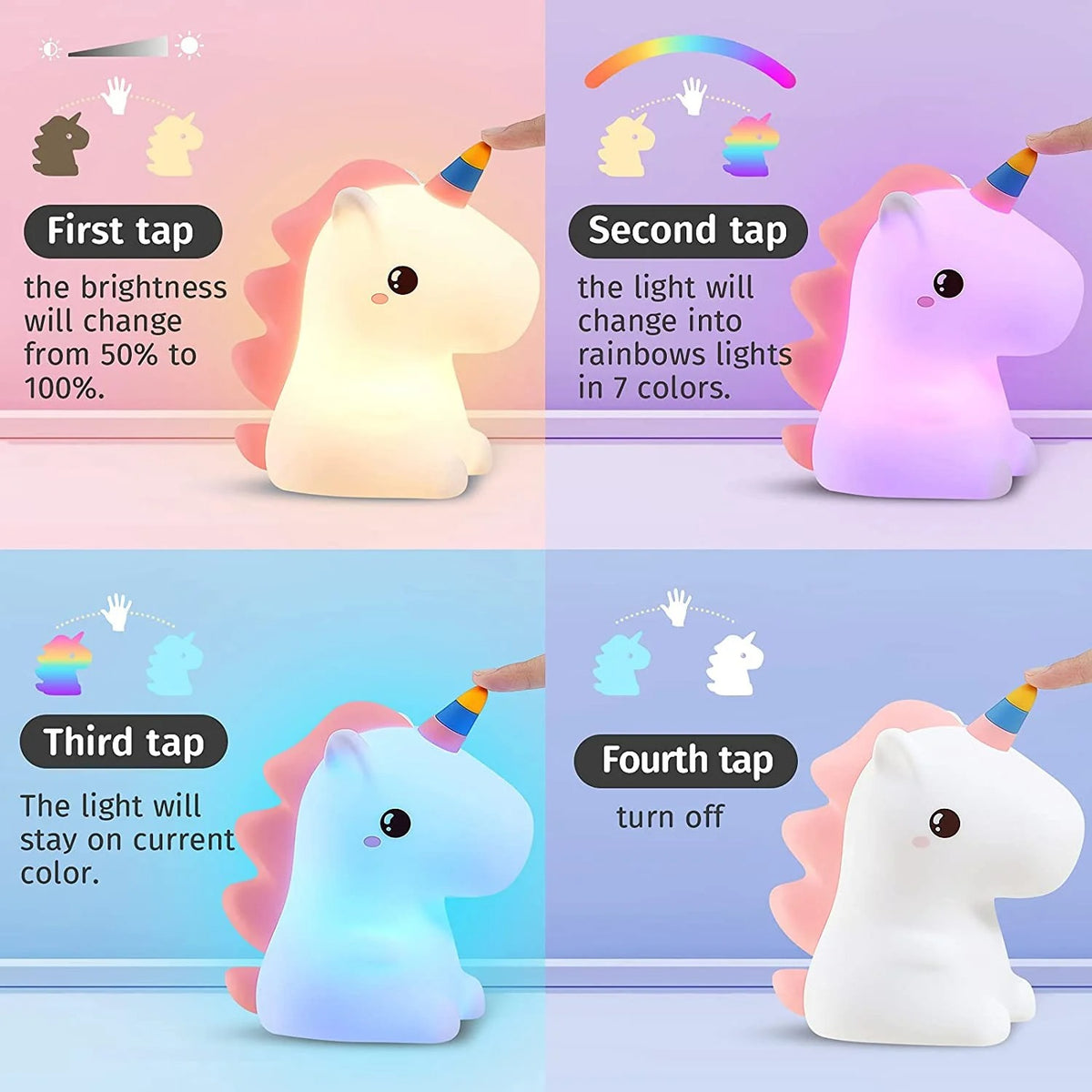 Glow Buddies - Squishy Unicorn Night Light